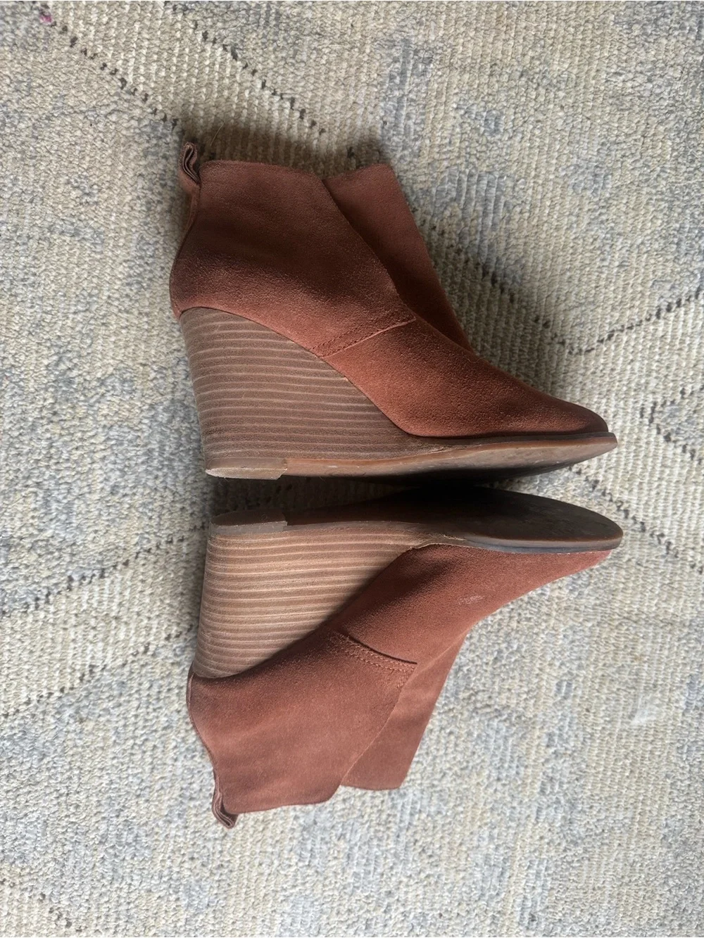 Lucky Brand Rust Suede Ankle Booties